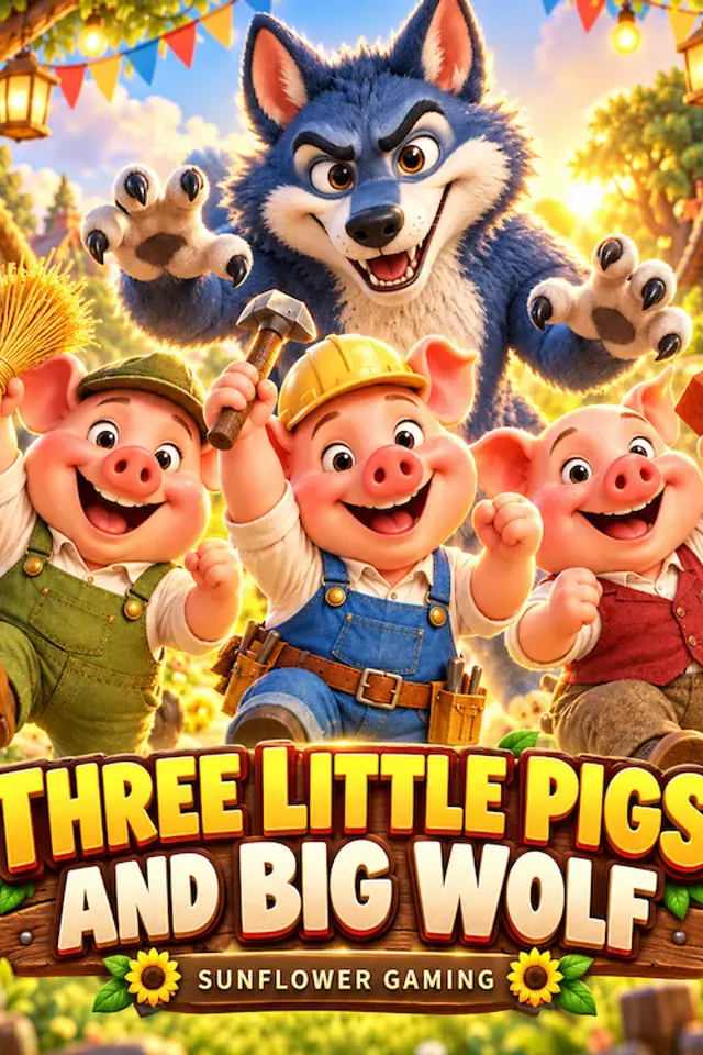 Three Little Pigs and Big Wolf slot game artwork